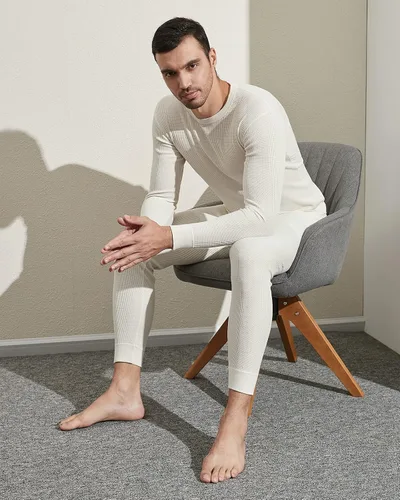 Miniatura 5 de LAPASA Men's Thermal Underwear Set Cotton Waffle Top Long Sleeve Long Johns Base Layer Shirt & Bottom Cold Weather M60