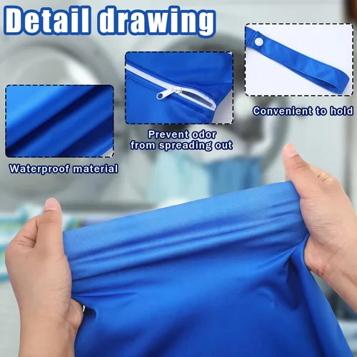 Miniatura 4 de Shappy Paquete de 2 bolsas grandes de viaje para lavandería, bolsa grande para ropa sucia impermeable para maleta, traje de baño, playa, gimnasio