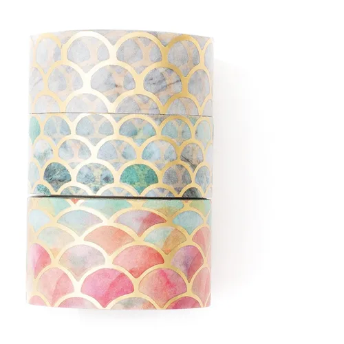 Miniatura 10 de YUBBAEX Gold Veins Washi Tape - Juego de cinta adhesiva decorativa para artes, manualidades, suministros de diario, planificadores, álbumes