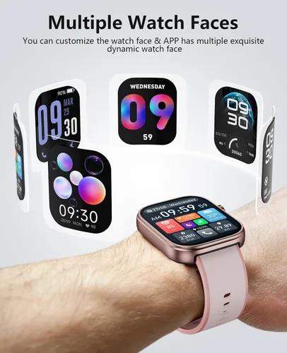 Miniatura 9 de Reloj inteligente para mujer, monitor de presión arterial, frecuencia cardíaca, oxígeno en sangre, sueño, rastreador de actividad impermeable 3ATM
