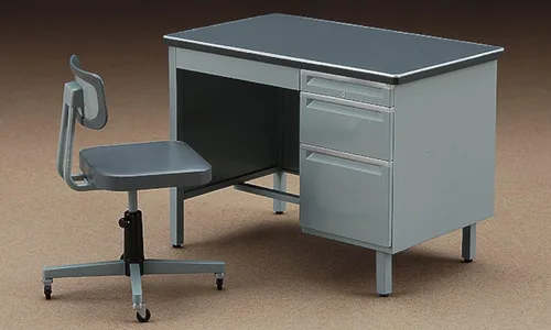 Miniatura 4 de Hasegawa FA03 Serie de accesorios de figura 1/12, escritorio y silla de oficina, modelo de plástico