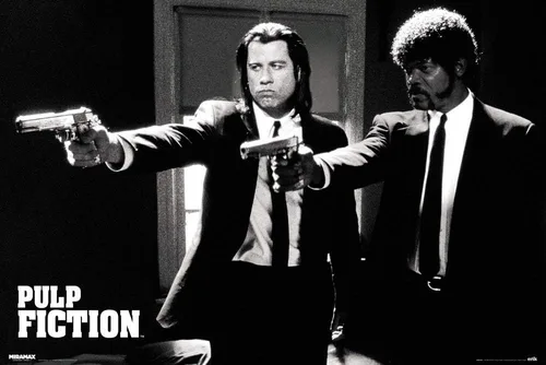 POSTER STOP ONLINE Pulp Fiction - Póster de película (Vincent & Jules - Guns) (tamaño: 36" x 24")