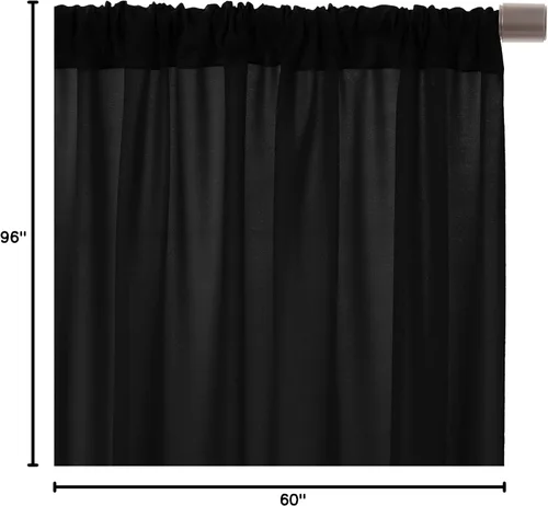 Miniatura 7 de AK TRADING CO. Cortinas de telón de fondo de poliéster IFR de 10 pies x 8 pies con bolsillos para varillas - Cortinas para decoración de ventana