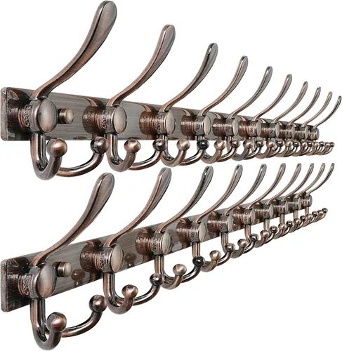 Miniatura 32 de Dseap - Perchero para montaje en pared, base resistente calibre 12 vs Flimsy de 0.039 pulgadas, ganchos sólidos antidesgarros, montaje en perno