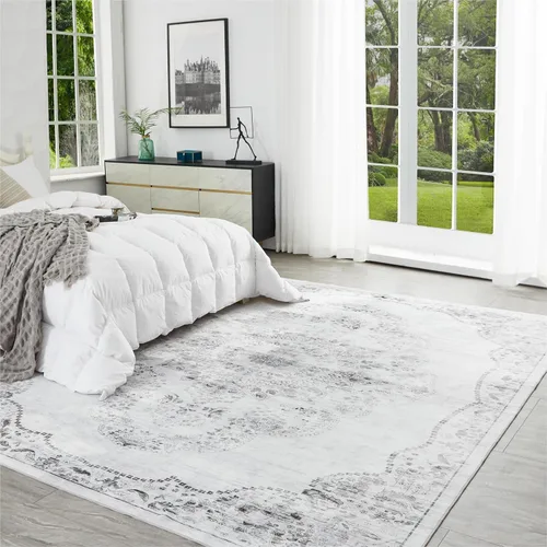 Miniatura 195 de Syalife 4x6 Alfombra Lavable para Área, Ultra Suave Antideslizante, Pila Baja, Alfombra Vintage Resistente a Manchas para Sala de Estar, Alfombra