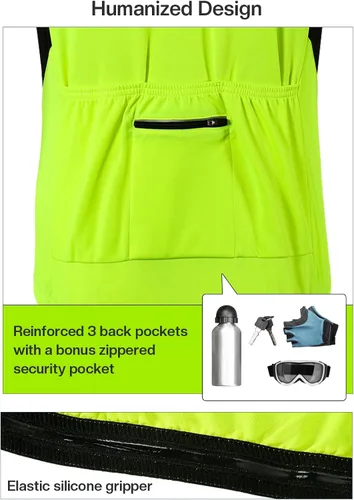 Miniatura 3 de BERGRISAR Camisetas básicas de ciclismo para hombre, manga larga, camisa de bicicleta con bolsillos con cremallera BG012