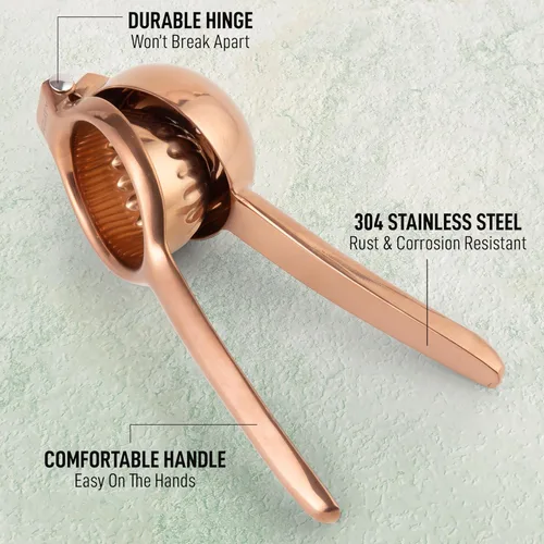 Miniatura 4 de Zulay - Exprimidor de limón extra grande de acero inoxidable, fácil de apretar y resistente, exprimidor de limón, exprimidor ergonómico de cítricos