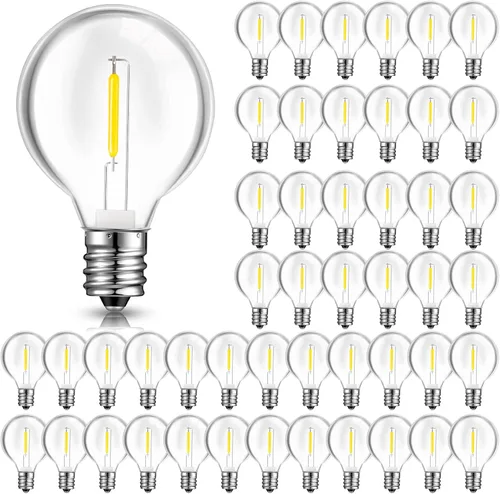 LEIFIDE 100 bombillas LED G40 de repuesto de bombillas de globo de 1 W, lámpara de luz LED para exteriores, compatible con candelabros C7 y E12,