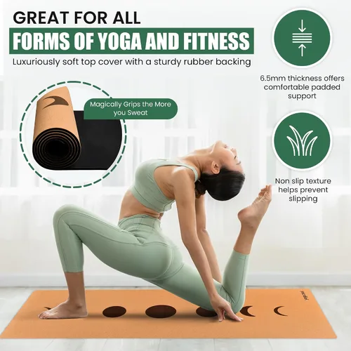 Miniatura 5 de Tapetes de Yoga de Yoga Zeal - Lujosamente suaves, gruesos, antideslizantes, calientes para yoga. Impresos ecológicamente. Diseñados para un mejor