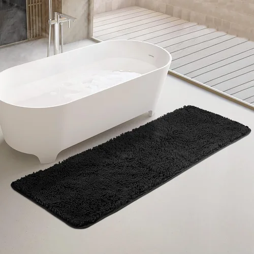 Miniatura 150 de Yeaban Alfombra de pasillo de baño de 24 x 72 pulgadas, antideslizante, alfombra de baño larga de felpilla gruesa, absorbente y lavable, alfombra