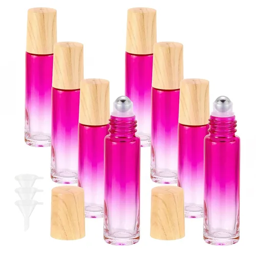 Miniatura 11 de 8 botellas de vidrio de 0.3 fl oz (1/3 oz), color azul y morado, botellas enrollables, envase para aceites esenciales, perfumes, bálsamos labiales