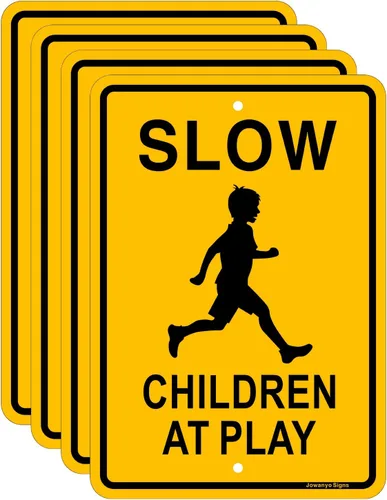 Miniatura 13 de Letrero de "Slow Down Children at Play", 17 x 12 pulgadas, aluminio reflectante, protección UV, resistente a la intemperie, impermeable, tinta