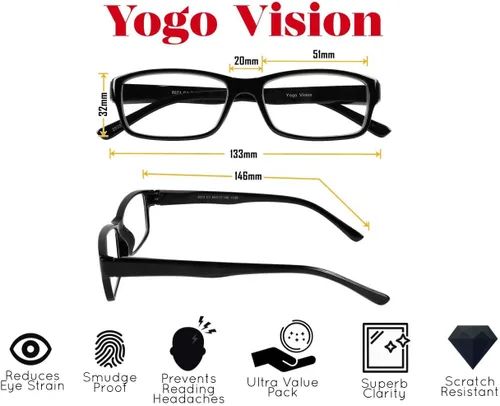 Miniatura 3 de Yogo Vision 6-Pack Reading Glasses for Men and Women – Readers in 4 Frame