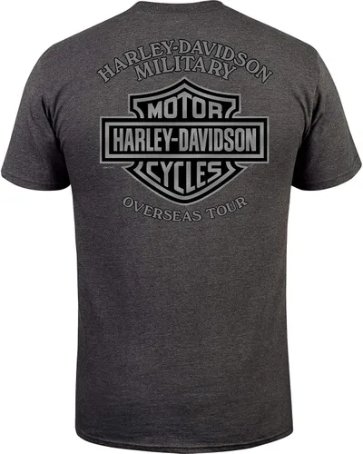 Miniatura 2 de Harley-Davidson Military - Camiseta gráfica de carbón para hombre - Tour en el extranjero Apoyo a los veteranos, Carbón, talla única