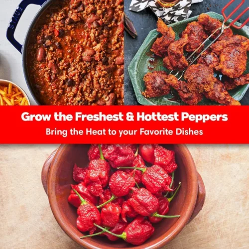 Miniatura 6 de Carolina Reaper Ghost Pepper - Kit de cultivo todo en uno - Semillas de la segadora de Bhut Jolokia, crece los pimientos más calientes, kit