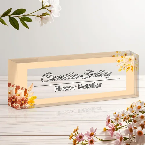 Miniatura 12 de Placa de nombre personalizada para escritorio, letrero de nombre de escritorio acrílico personalizado, regalos de agradecimiento de oficina
