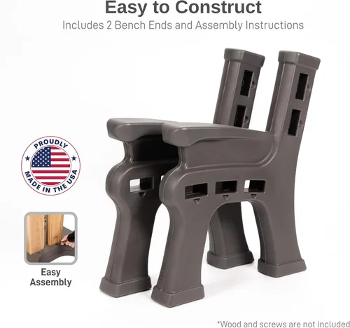 Miniatura 2 de RTS Home Accents Extremos de banco de longitud personalizada ligeros para interiores o exteriores con respaldo y reposabrazos