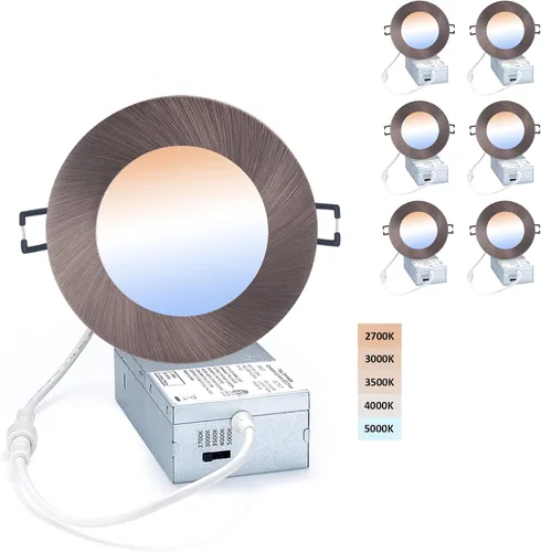 Miniatura 10 de POPANU Iluminación LED empotrable prémium de 4 pulgadas, 5 CCT, ajustable, regulable, empotrable, lámpara de techo con caja de conexiones