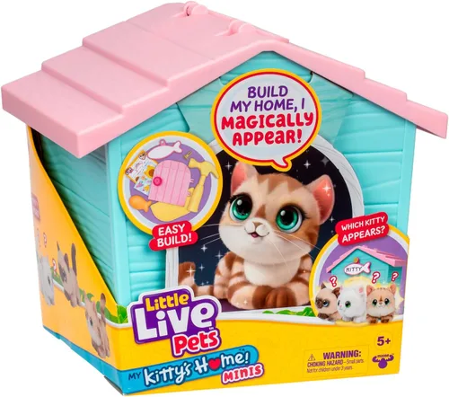 Miniatura 8 de Little Live Pets Figuras de gato para niños, juego de animales de caseta interactivo con más de 25 sonidos, juguetes al aire libre para niñas de 5+