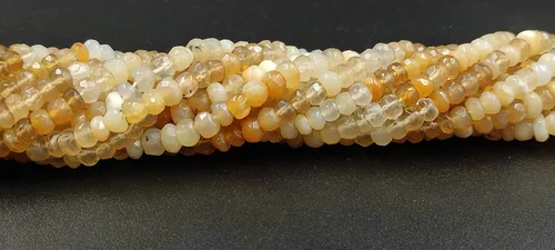 Miniatura 3 de Hanumat Gems - Lote de 10 hebras de cuentas de piedras preciosas facetadas de ópalo amarillo peruano, cuentas facetadas de ópalo peruano, cuentas
