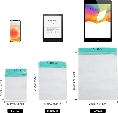 Miniatura 2 de YUMQUA Bolsa impermeable transparente, bolsa impermeable para documentos, soporte para pasaporte, funda hermética para mapas, bolsa impermeable a