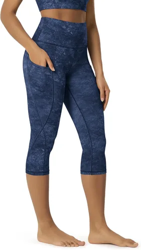 Miniatura 11 de ODODOS - Leggings capri de cintura alta para mujer con bolsillos, control de abdomen, no se transparentan, para entrenamiento atlético, running