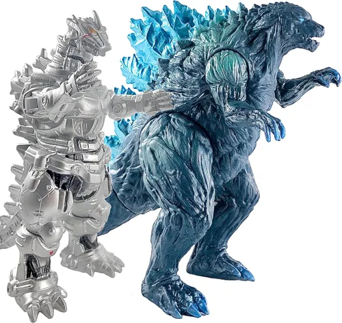 Miniatura 8 de TwCare Juego de 2 figuras de acción de juguete legendarias Shin Monster vs Mecha King Ghidorah, articulaciones movibles, serie de películas, Mecha