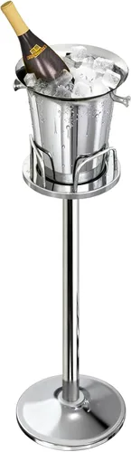 Cubo de hielo con soporte de acero inoxidable para Navidad, cubo de hielo, cubo de vino en rejilla, cubo de hielo dorado champán para vino, cerveza,