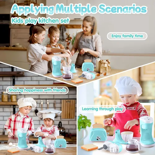 Miniatura 7 de Juguetes de electrodomésticos de cocina para niños, juego de accesorios de cocina de juego para niños, juguetes de cocina de simulación para niños