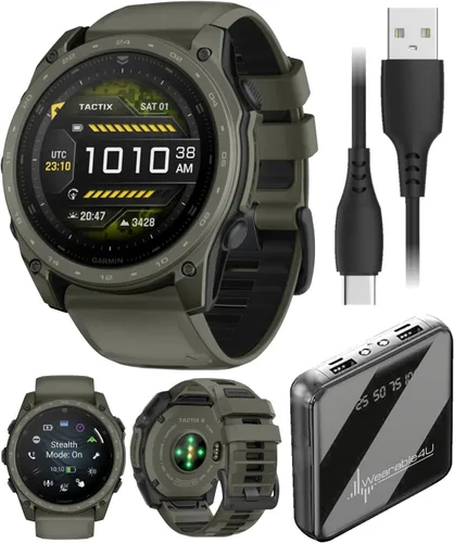 Miniatura 10 de Garmin Tactix 8 Cerakоtе de 2.008 in, reloj inteligente táctico con GPS premium, pantalla AMOLED, solucionador de balística aplicada, paquete