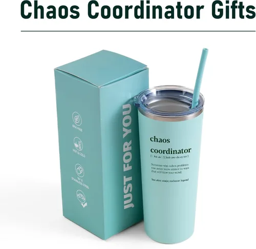 Miniatura 3 de Chaos Coordinator Gifts - Vaso de apreciación administrativo para profesionales y maestros, 22 onzas Coordinador del Caos - Mint