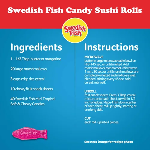 Miniatura 11 de SWEDISH FISH Mini caramelo tropical suave y masticable, caramelo a granel, bolsas de 12 - 8 onzas