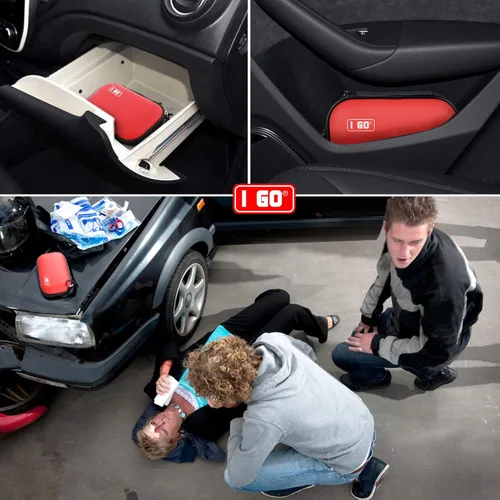 Miniatura 7 de I GO Kit de primeros auxilios compacto de 85 piezas, pequeño kit de supervivencia de emergencia personal para viajes, senderismo, camping, Rojo