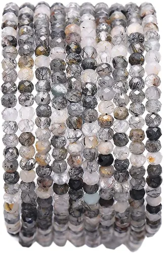 Miniatura 32 de BEADIA Cuentas Facetadas de Piedra Natural Amazonita Rondelle 3x4mm Cuentas Semipreciosas Sueltas para Hacer Joyas 38cm