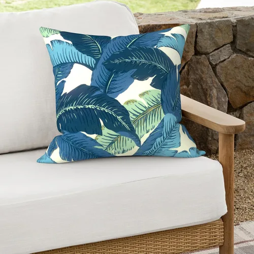 Miniatura 98 de Juego de 2 almohadas para exteriores de 16 x 16 pulgadas, repelentes al agua con interiores, para muebles de patio, hogar, jardín, geometría bohemia