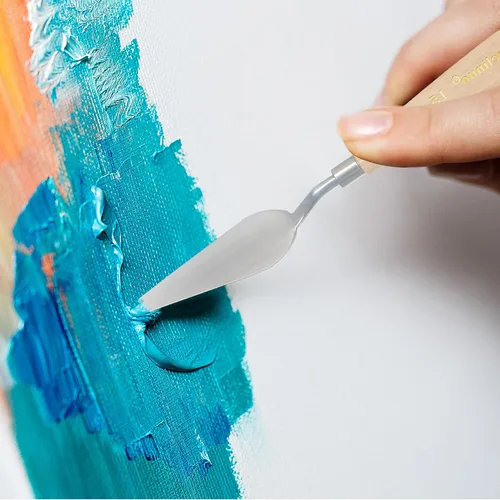Miniatura 4 de Cuchillo de paleta grande para pintura acrílica, juego de lienzo, espátula, pala, cuchillos de pintura con mango de madera, herramientas de pintura