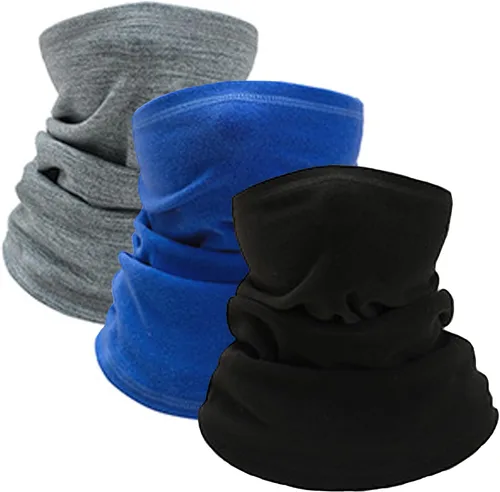 Máscara de esquí para niños, calentador de cuello de forro polar, cubierta facial de invierno, bufanda, pasamontañas para niños y niñas de 3 a 14