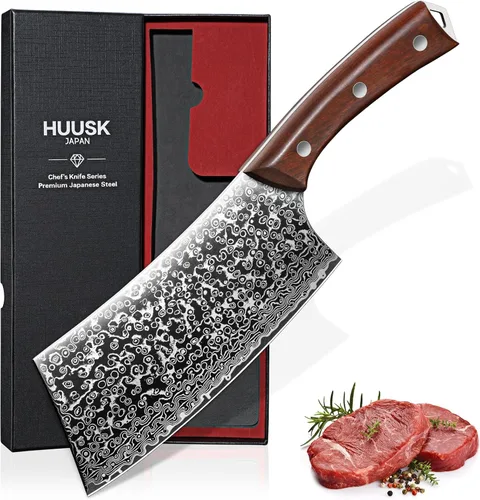 Miniatura 10 de Huusk Cuchillo de Pan Dentado de 8 pulgadas, Cuchillo de Pan Japonés de Acero al Carbono Mejorado, Cuchillos para Rebanar Pan para Cortar Pan