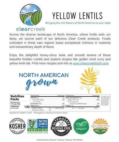Miniatura 5 de Lentejas amarillas cultivadas Montana Sin OMG No irradiadas (brotarán) Kosher 25 libras
