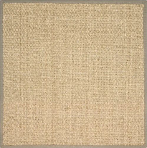 Miniatura 150 de Safavieh Natural Fiber NF114P - Alfombra redonda de hierba marina, tejido de canasta, con borde, de 244 cm, color gris Natural/ gris
