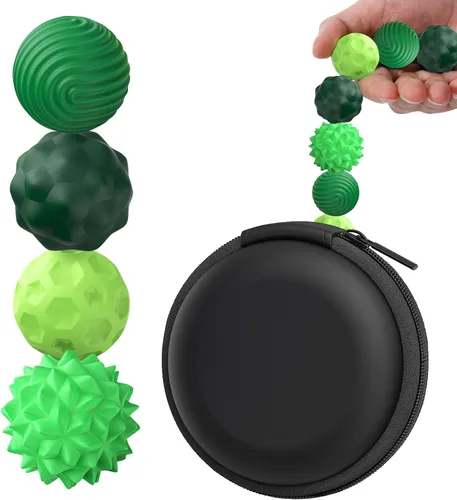 Miniatura 15 de BUSOHA Bolas Fidget de Silicona - Paquete de 4 Juguetes Fidget para Adultos Juguetes Sensoriales Pelotas Antiestrés para Adultos Adolescentes Morado