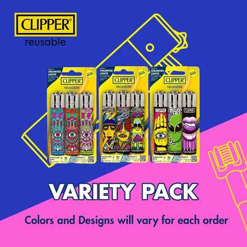Miniatura 2 de Clipper - Encendedor clásico grande reutilizable - Paquete a granel de encendedores recargables icónicos premium - Reemplaza butano, pedernal