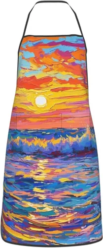 Delantal de artista de pintura colorida con 2 bolsillos, regalos para profesores de arte, estudiantes, pintores, delantales ajustables impermeables