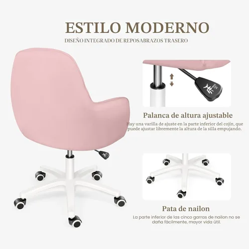 Miniatura 3 de Linda Silla de Oficina Sillas de Computadora para el Hogar Sillas de Tareas Ajustables Silla de Oficina Moderna Maquillaje Giratoria 360° Silla