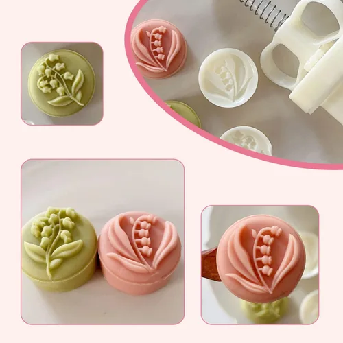 Miniatura 5 de Moldes para pastel de luna de 20 a 1.06 oz con 1 sello, juego de moldes de pastel de luna para festival de mediados de otoño, juego de moldes