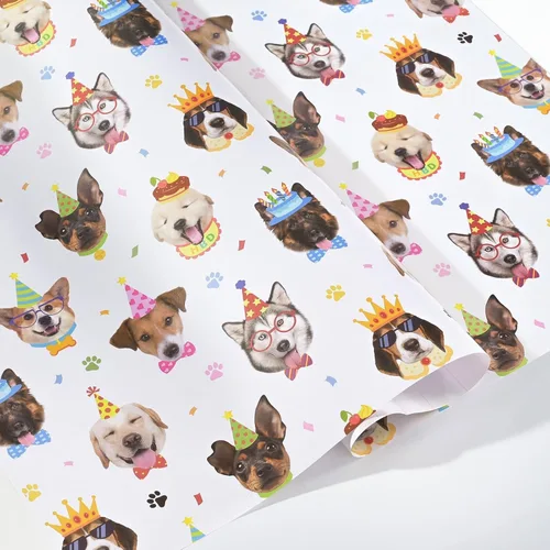 Miniatura 11 de WERNNSAI Papel de Regalo de Animales - 6 Hojas 27.5"x 19.7" Papel de Regalo para Baby Shower Papel de Regalo de Primer Cumpleaños Diseño de Animales