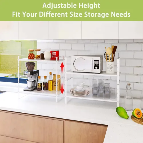 Miniatura 2 de Across-Star Organizador de Estante Expandible para Gabinete, Soporte de Estantes Apilables de Almacenamiento para Mostrador de Cocina, Estante
