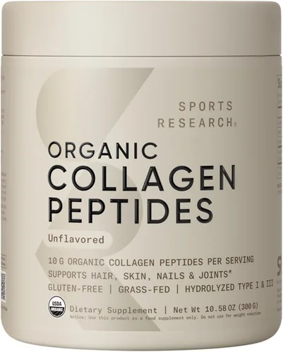 Miniatura 17 de Sports Research Péptidos de colágeno - Suplemento en polvo de proteína de colágeno hidrolizado tipo 1 y 3 para piel, uñas y articulaciones
