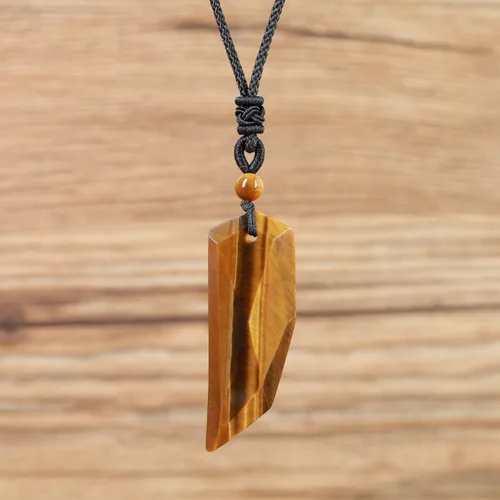 Miniatura 4 de COAI - Collar con dije de piedra en forma de colmillo de lobo para hombre y mujer