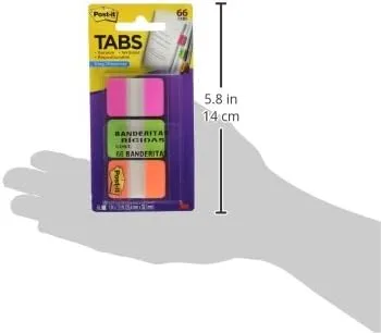 Miniatura 5 de Post-it Pestañas, 22Color, 66Dispensador, 1 in Amplio, Rosa, Verde, Naranja (686-PGO)